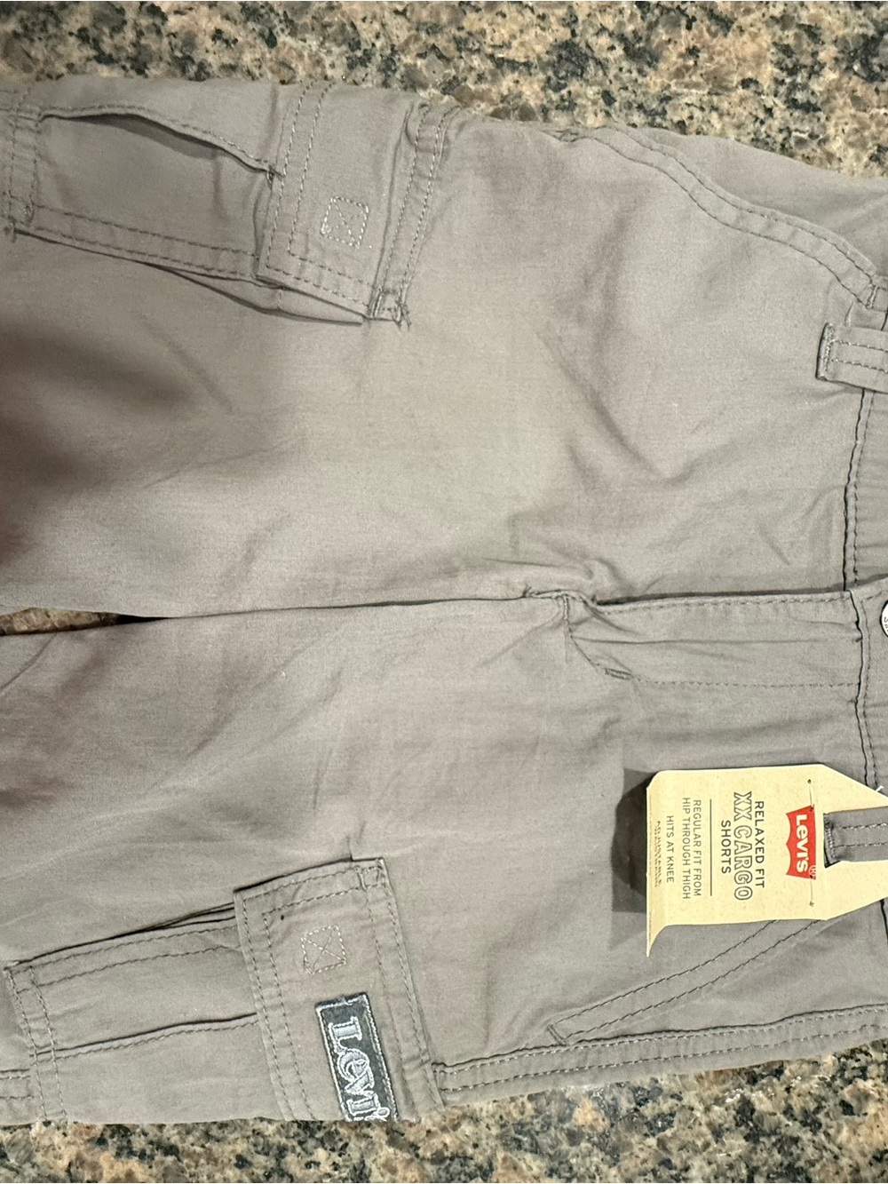 Levi's Boys' Gray Cargo Shorts with Patch Detail